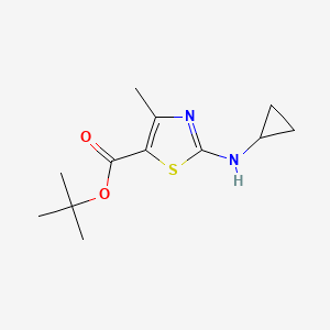 molecular formula C12H18N2O2S B2592626 Tert-butyl 2-(cyclopropylamino)-4-methyl-1,3-thiazole-5-carboxylate CAS No. 2248379-27-1