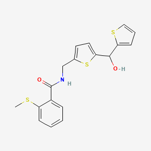 N-((5-(hydroxy(thiophen-2-yl)methyl)thiophen-2-yl)methyl)-2-(methylthio)benzamide