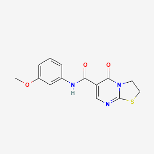 molecular formula C14H13N3O3S B2592635 N-(3-methoxyphenyl)-5-oxo-3,5-dihydro-2H-thiazolo[3,2-a]pyrimidine-6-carboxamide CAS No. 443329-44-0