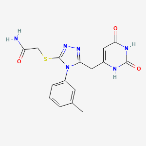 2-((5-((2,6-dioxo-1,2,3,6-tetrahydropyrimidin-4-yl)methyl)-4-(m-tolyl)-4H-1,2,4-triazol-3-yl)thio)acetamide