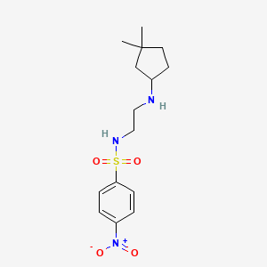 molecular formula C15H23N3O4S B2592695 N-{2-[(3,3-dimethylcyclopentyl)amino]ethyl}-4-nitrobenzene-1-sulfonamide CAS No. 1797859-05-2