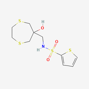 N-[(6-Hydroxy-1,4-dithiepan-6-yl)methyl]thiophene-2-sulfonamide