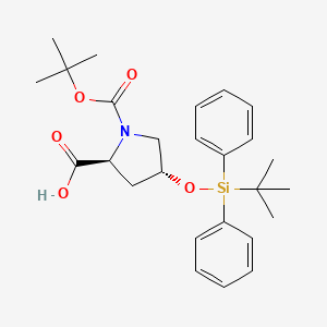 (2S,4r)-1-(tert-butoxycarbonyl)-4-((tert-butyldiphenylsilyl)oxy)pyrrolidine-2-carboxylic acid