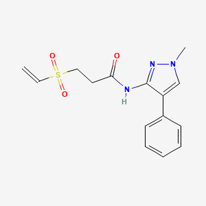 3-Ethenylsulfonyl-N-(1-methyl-4-phenylpyrazol-3-yl)propanamide