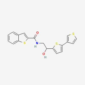 molecular formula C19H15NO2S3 B2592714 N-(2-([2,3'-bithiophen]-5-yl)-2-hydroxyethyl)benzo[b]thiophene-2-carboxamide CAS No. 2177449-98-6