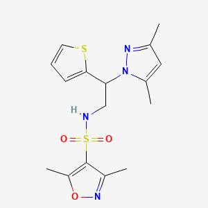 molecular formula C16H20N4O3S2 B2592718 N-[2-(3,5-dimethyl-1H-pyrazol-1-yl)-2-(thiophen-2-yl)ethyl]-3,5-dimethyl-1,2-oxazole-4-sulfonamide CAS No. 2097926-13-9