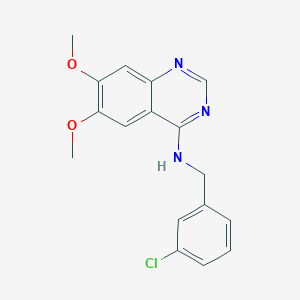 molecular formula C17H16ClN3O2 B2592719 N-[(3-chlorophenyl)methyl]-6,7-dimethoxyquinazolin-4-amine CAS No. 477859-86-2