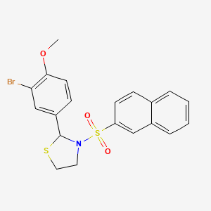 2-(3-Bromo-4-methoxyphenyl)-3-(naphthalen-2-ylsulfonyl)thiazolidine