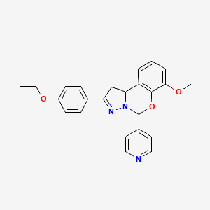 2-(4-ethoxyphenyl)-7-methoxy-5-(pyridin-4-yl)-5,10b-dihydro-1H-benzo[e]pyrazolo[1,5-c][1,3]oxazine