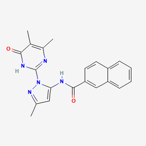 N-(1-(4,5-dimethyl-6-oxo-1,6-dihydropyrimidin-2-yl)-3-methyl-1H-pyrazol-5-yl)-2-naphthamide