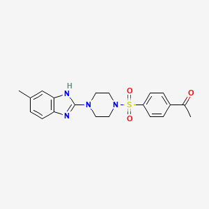 1-(4-((4-(5-methyl-1H-benzo[d]imidazol-2-yl)piperazin-1-yl)sulfonyl)phenyl)ethanone