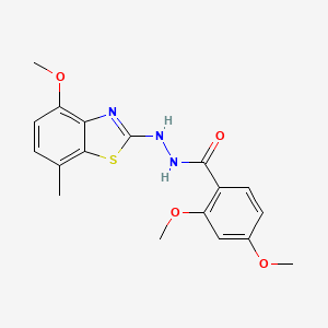 2,4-dimethoxy-N'-(4-methoxy-7-methyl-1,3-benzothiazol-2-yl)benzohydrazide