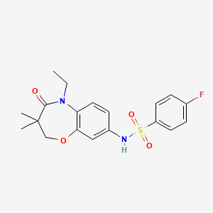 N-(5-ethyl-3,3-dimethyl-4-oxo-2,3,4,5-tetrahydrobenzo[b][1,4]oxazepin-8-yl)-4-fluorobenzenesulfonamide