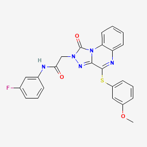 molecular formula C24H18FN5O3S B2592740 N-(3-fluorophenyl)-2-(4-((3-methoxyphenyl)thio)-1-oxo-[1,2,4]triazolo[4,3-a]quinoxalin-2(1H)-yl)acetamide CAS No. 1111316-81-4