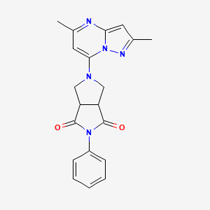 2-(2,5-Dimethylpyrazolo[1,5-a]pyrimidin-7-yl)-5-phenyl-1,3,3a,6a-tetrahydropyrrolo[3,4-c]pyrrole-4,6-dione