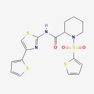 N-(4-(thiophen-2-yl)thiazol-2-yl)-1-(thiophen-2-ylsulfonyl)piperidine-2-carboxamide