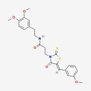 (Z)-N-(3,4-dimethoxyphenethyl)-3-(5-(3-methoxybenzylidene)-4-oxo-2-thioxothiazolidin-3-yl)propanamide