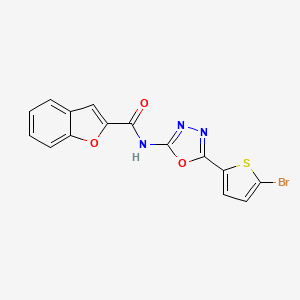 molecular formula C15H8BrN3O3S B2592758 N-[5-(5-bromothiophen-2-yl)-1,3,4-oxadiazol-2-yl]-1-benzofuran-2-carboxamide CAS No. 1021036-48-5