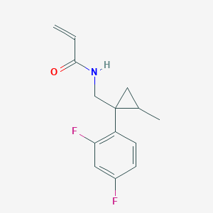 molecular formula C14H15F2NO B2592759 N-[[1-(2,4-Difluorophenyl)-2-methylcyclopropyl]methyl]prop-2-enamide CAS No. 2305488-59-7