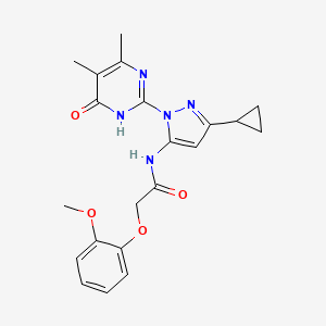 N-(3-cyclopropyl-1-(4,5-dimethyl-6-oxo-1,6-dihydropyrimidin-2-yl)-1H-pyrazol-5-yl)-2-(2-methoxyphenoxy)acetamide