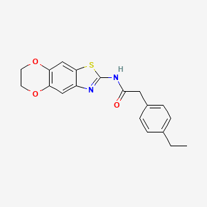 molecular formula C19H18N2O3S B2592775 N-(6,7-dihydro-[1,4]dioxino[2,3-f][1,3]benzothiazol-2-yl)-2-(4-ethylphenyl)acetamide CAS No. 923472-80-4