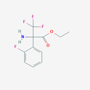 molecular formula C11H11F4NO2 B2592783 Ethyl 2-amino-3,3,3-trifluoro-2-(2-fluorophenyl)propanoate CAS No. 2113411-70-2