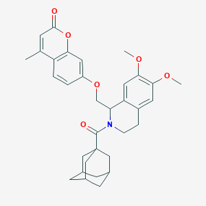 7-[[2-(adamantane-1-carbonyl)-6,7-dimethoxy-3,4-dihydro-1H-isoquinolin-1-yl]methoxy]-4-methylchromen-2-one
