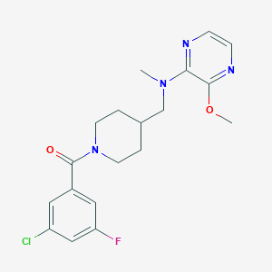 molecular formula C19H22ClFN4O2 B2592799 N-{[1-(3-chloro-5-fluorobenzoyl)piperidin-4-yl]methyl}-3-methoxy-N-methylpyrazin-2-amine CAS No. 2380176-29-2