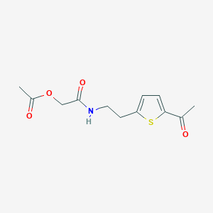 molecular formula C12H15NO4S B2592806 2-((2-(5-Acetylthiophen-2-yl)ethyl)amino)-2-oxoethyl acetate CAS No. 2034437-44-8