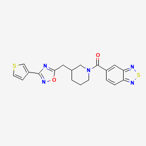 Benzo[c][1,2,5]thiadiazol-5-yl(3-((3-(thiophen-3-yl)-1,2,4-oxadiazol-5-yl)methyl)piperidin-1-yl)methanone