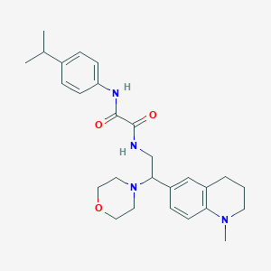 molecular formula C27H36N4O3 B2592835 N-[2-(1-methyl-1,2,3,4-tetrahydroquinolin-6-yl)-2-(morpholin-4-yl)ethyl]-N'-[4-(propan-2-yl)phenyl]ethanediamide CAS No. 922038-72-0