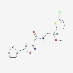 molecular formula C15H13ClN2O4S B2592836 N-[2-(5-chlorothiophen-2-yl)-2-methoxyethyl]-5-(furan-2-yl)-1,2-oxazole-3-carboxamide CAS No. 2034442-65-2