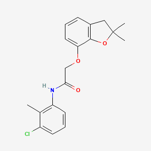 molecular formula C19H20ClNO3 B2592843 N-(3-chloro-2-methylphenyl)-2-[(2,2-dimethyl-2,3-dihydro-1-benzofuran-7-yl)oxy]acetamide CAS No. 939138-30-4