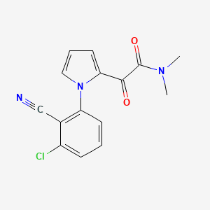 molecular formula C15H12ClN3O2 B2592853 2-[1-(3-氯-2-氰基苯基)-1H-吡咯-2-基]-N,N-二甲基-2-氧代乙酰胺 CAS No. 866010-45-9