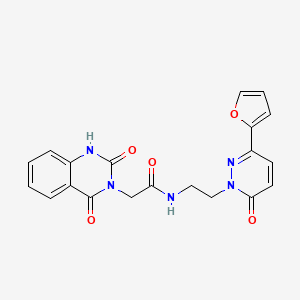 B2592854 2-(2,4-dioxo-1,2-dihydroquinazolin-3(4H)-yl)-N-(2-(3-(furan-2-yl)-6-oxopyridazin-1(6H)-yl)ethyl)acetamide CAS No. 1226442-85-8