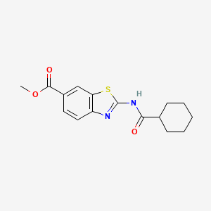 molecular formula C16H18N2O3S B2592856 methyl 2-cyclohexaneamido-1,3-benzothiazole-6-carboxylate CAS No. 519019-36-4
