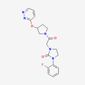 1-(2-Fluorophenyl)-3-(2-oxo-2-(3-(pyridazin-3-yloxy)pyrrolidin-1-yl)ethyl)imidazolidin-2-one