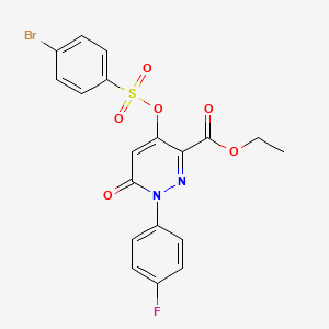 molecular formula C19H14BrFN2O6S B2592862 Ethyl 4-(((4-bromophenyl)sulfonyl)oxy)-1-(4-fluorophenyl)-6-oxo-1,6-dihydropyridazine-3-carboxylate CAS No. 899728-40-6