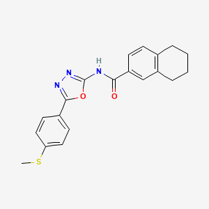 molecular formula C20H19N3O2S B2592866 N-{5-[4-(methylsulfanyl)phenyl]-1,3,4-oxadiazol-2-yl}-5,6,7,8-tetrahydronaphthalene-2-carboxamide CAS No. 898422-51-0