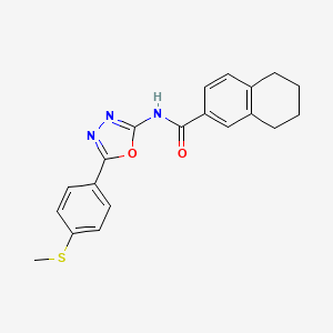 molecular formula C20H19N3O2S B2592866 N-[5-(4-methylsulfanylphenyl)-1,3,4-oxadiazol-2-yl]-5,6,7,8-tetrahydronaphthalene-2-carboxamide CAS No. 898422-51-0