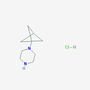 molecular formula C9H17ClN2 B2592867 1-(Bicyclo[1.1.1]pentan-1-yl)piperazine hydrochloride CAS No. 2187435-44-3