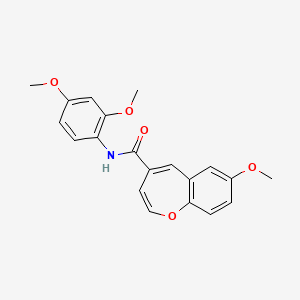 molecular formula C20H19NO5 B2592870 N-(2,4-dimethoxyphenyl)-7-methoxy-1-benzoxepine-4-carboxamide CAS No. 950286-08-5
