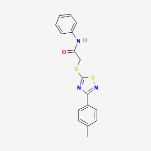 molecular formula C17H15N3OS2 B2592874 N-phenyl-2-((3-(p-tolyl)-1,2,4-thiadiazol-5-yl)thio)acetamide CAS No. 864917-03-3