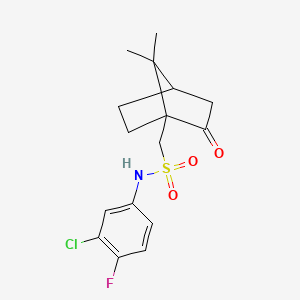 molecular formula C16H19ClFNO3S B2592879 N-(3-chloro-4-fluorophenyl)-1-{7,7-dimethyl-2-oxobicyclo[2.2.1]heptan-1-yl}methanesulfonamide CAS No. 379248-82-5