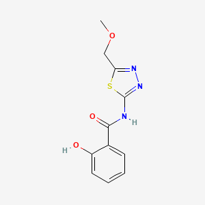molecular formula C11H11N3O3S B2592935 2-羟基-N-[5-(甲氧基甲基)-1,3,4-噻二唑-2-基]苯甲酰胺 CAS No. 893778-57-9