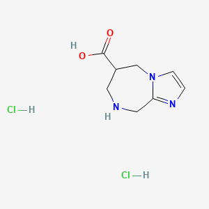 molecular formula C8H13Cl2N3O2 B2593004 5H,6H,7H,8H,9H-imidazo[1,2-a][1,4]diazepine-6-carboxylic acid dihydrochloride CAS No. 2253640-73-0