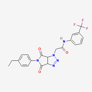 2-[5-(4-ethylphenyl)-4,6-dioxo-1H,3aH,4H,5H,6H,6aH-pyrrolo[3,4-d][1,2,3]triazol-1-yl]-N-[3-(trifluoromethyl)phenyl]acetamide