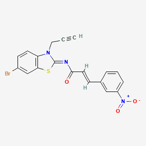 (2E,NZ)-N-(6-bromo-3-(prop-2-yn-1-yl)benzo[d]thiazol-2(3H)-ylidene)-3-(3-nitrophenyl)acrylamide