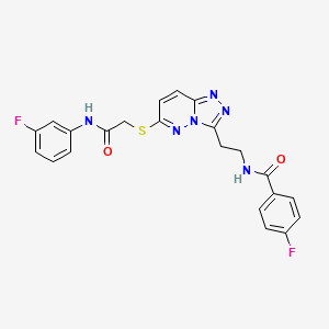 4-fluoro-N-(2-(6-((2-((3-fluorophenyl)amino)-2-oxoethyl)thio)-[1,2,4]triazolo[4,3-b]pyridazin-3-yl)ethyl)benzamide