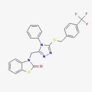 3-((4-phenyl-5-((4-(trifluoromethyl)benzyl)thio)-4H-1,2,4-triazol-3-yl)methyl)benzo[d]thiazol-2(3H)-one